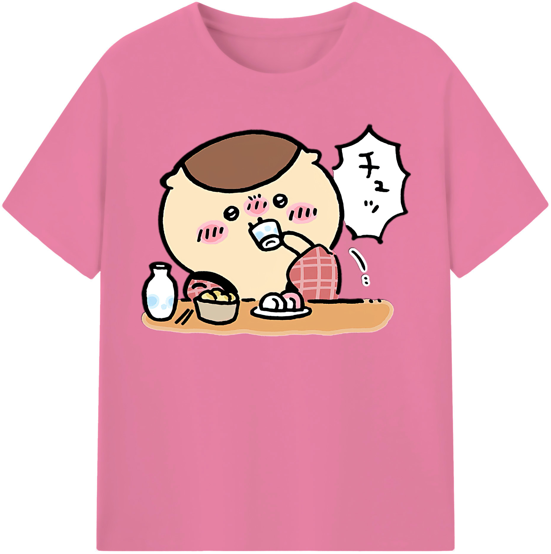 （画像用） ちいかわ くりまんじゅう Chii-kawa kuri manjū 綿100％半袖Tシャツ（フロントプリント）